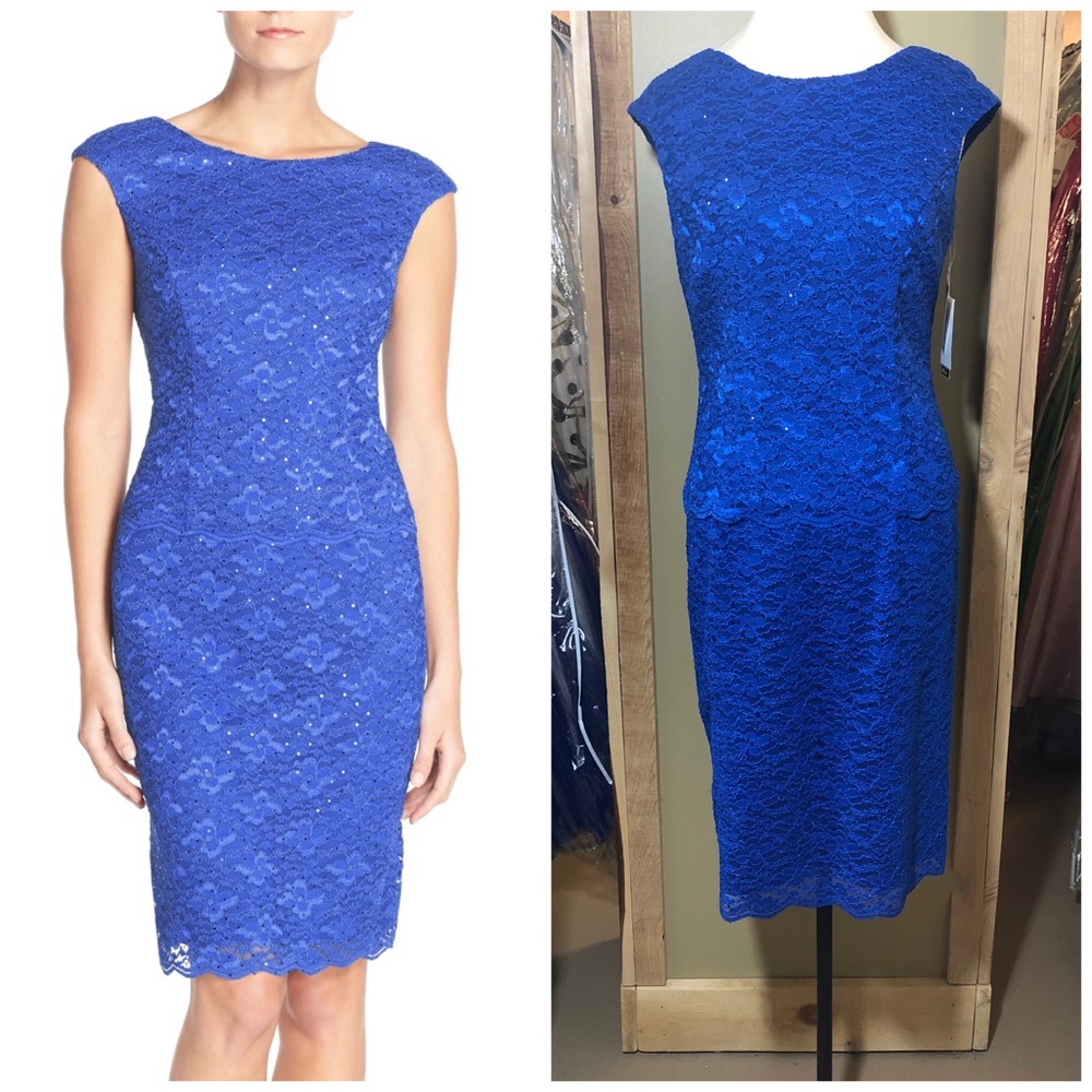 NWT! Alex Evenings Royal Blue Cocktail Dress!